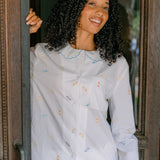 Peter Pan Collar Embroidered Pajamas