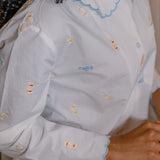 Peter Pan Collar Embroidered Pajamas