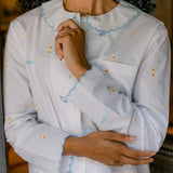 Peter Pan Collar Embroidered Pajamas