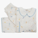 Peter Pan collar embroidered candy cotton pajamas