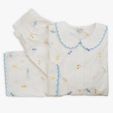 Peter Pan collar embroidered candy cotton pajamas