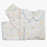 Peter Pan collar embroidered candy cotton pajamas
