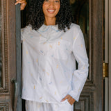 Peter Pan Collar Embroidered Pajamas