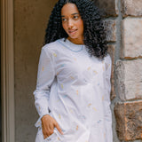 Peter Pan Collar Embroidered Pajamas