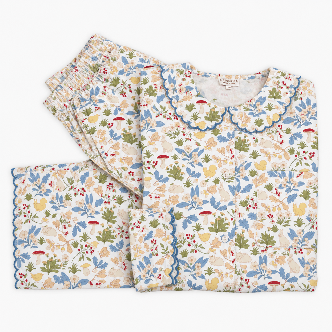 Peter Pan Collar Pajamas in Fall Harvest Print