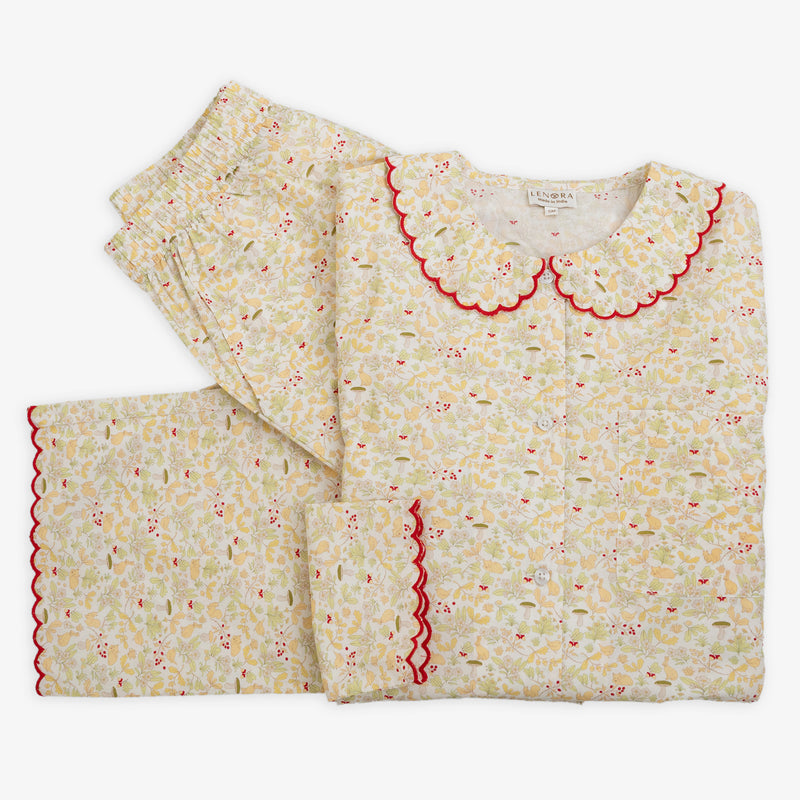 Peter Pan Collar Pajamas in Fall Harvest Print