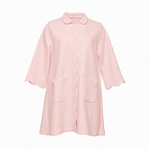 quilted button front robe in pink by lenora