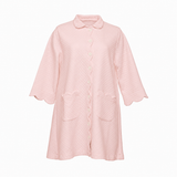 quilted button front robe in pink by lenora