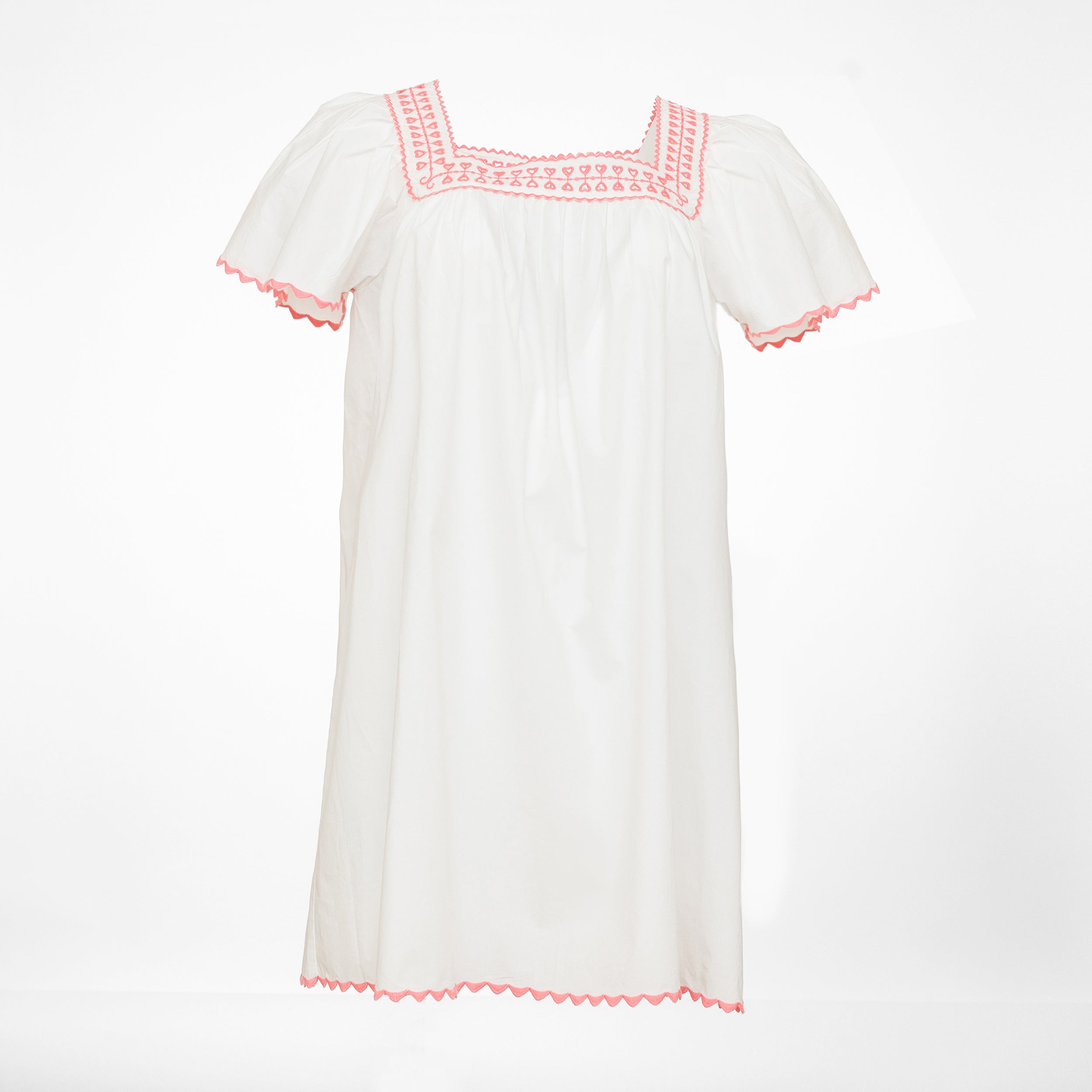 Rosie embroidered heart cotton nightgown by Lenora