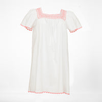Rosie cotton nightgown embroidered with hearts  by Lenora