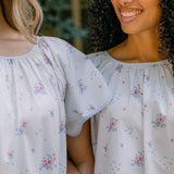 Vandy Scalloped Short Sleeve Pajamas - English Garden Floral