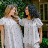 Vandy Scalloped Short Sleeve Pajamas - English Garden Floral