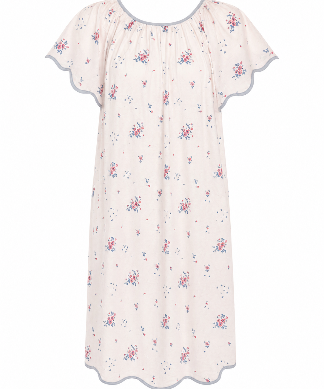 vandy scalloped trim cotton nightgown in English garden print by Lenora