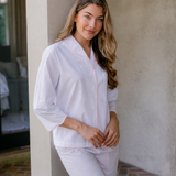 Vandy Scalloped Trim Cotton Pajamas
