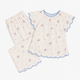 vandy cotton scalloped trim short sleeve pajamas in English garden floral by Lenora