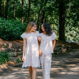 Vandy Scalloped Short Sleeve Pajamas - English Garden Floral