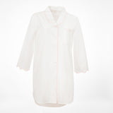 vandy scalloped pink trim button front nightshirt by Lenora