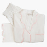 Vandy Scalloped Trim Cotton Pajamas