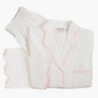 Vandy Scalloped Trim Cotton Pajamas