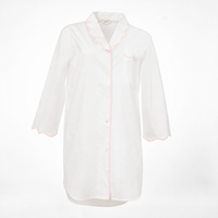 scalloped trim pink nightshirt by lenora