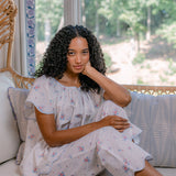 Vandy Scalloped Short Sleeve Pajamas - English Garden Floral