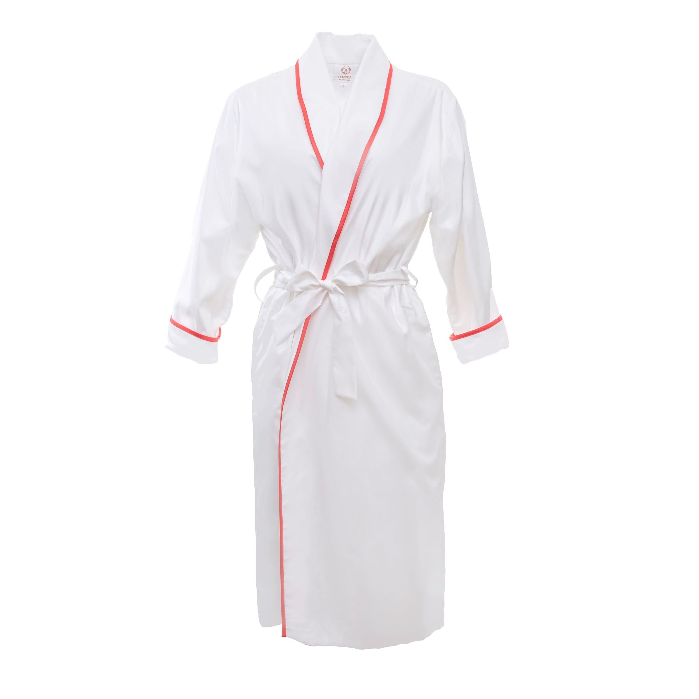 VANDY COTTON ROBE IN CORAL - Lenora
