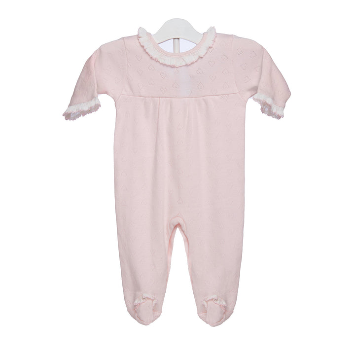 BABY POINTELLE HEART COTTON KNIT FOOTIE - Lenora