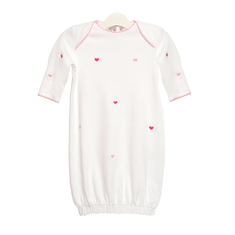 BABY JOSIE HEART COTTON KNIT SACK - Lenora