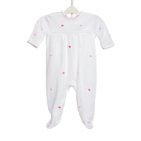 BABY JOSIE HEART COTTON KNIT FOOTIE - Lenora