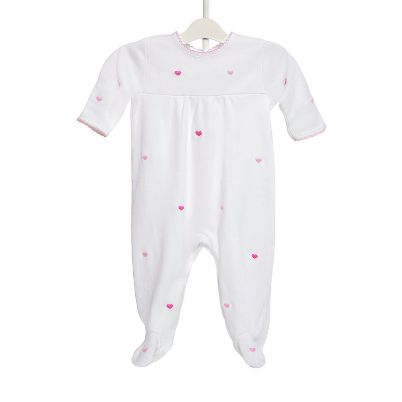 BABY JOSIE HEART COTTON KNIT FOOTIE - Lenora