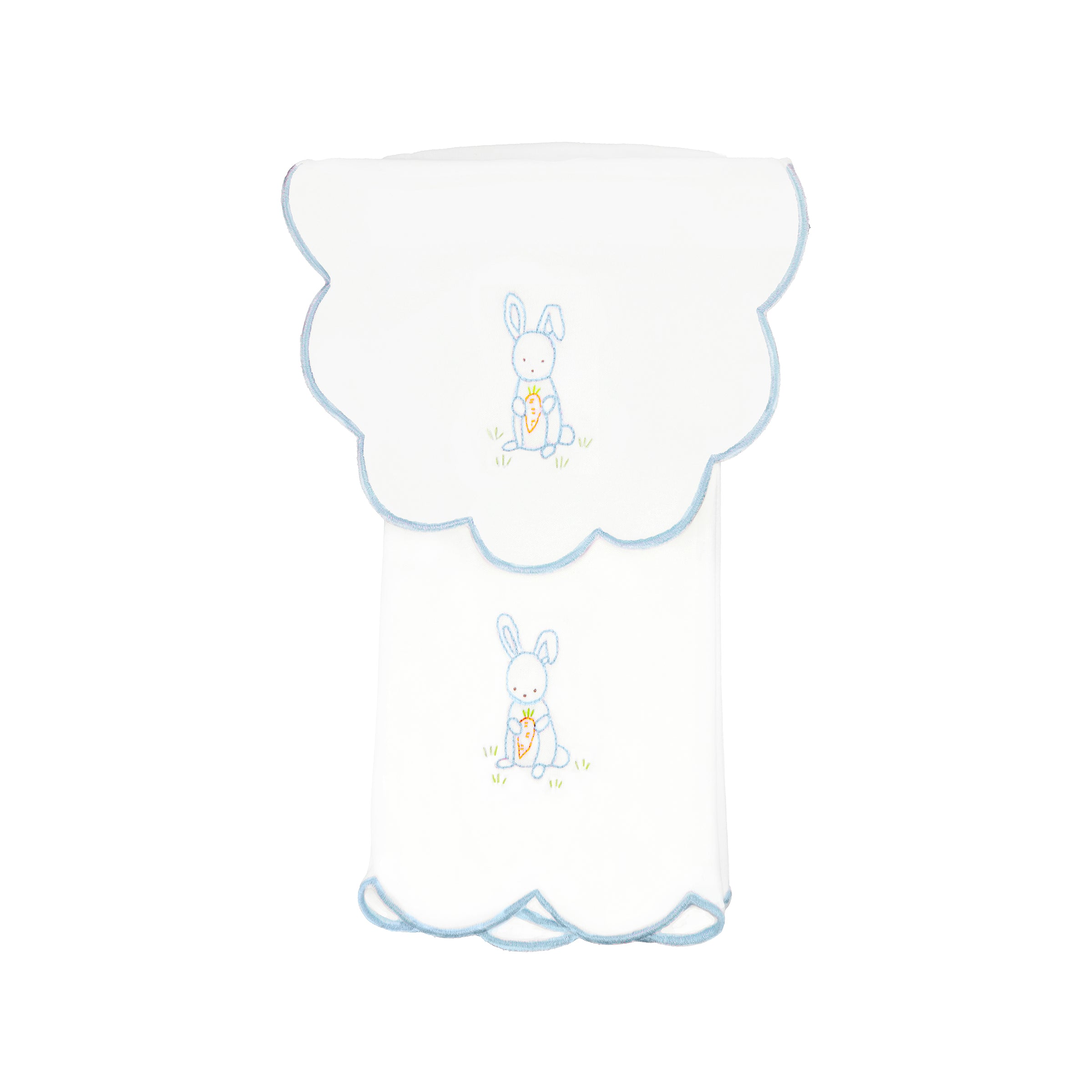 BABY BUNNY COTTON KNIT BIB & BURP SET - Lenora
