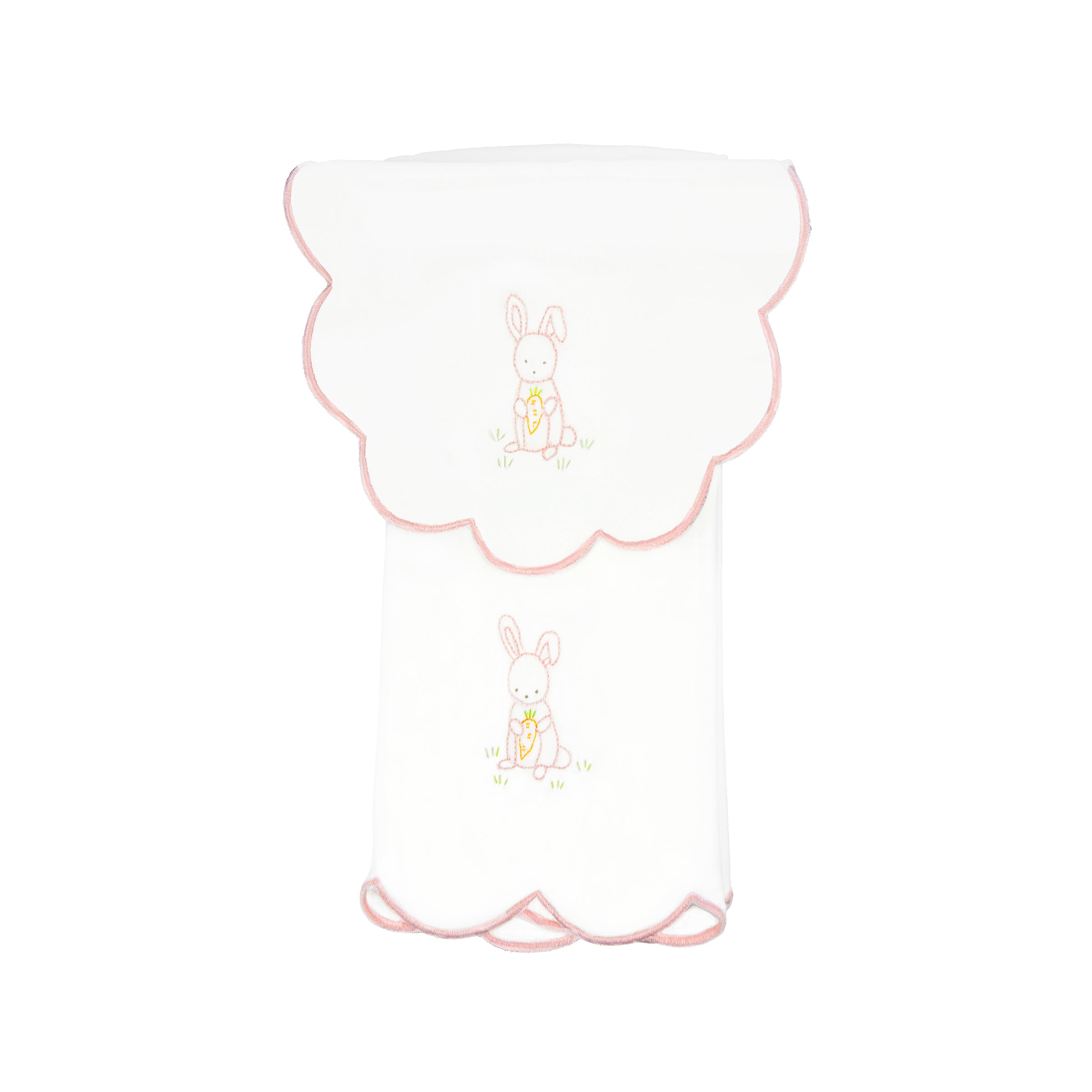 BABY BUNNY COTTON KNIT BIB & BURP SET - Lenora