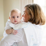 BABY BUNNY COTTON KNIT BIB & BURP SET - Lenora