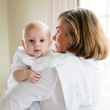 BABY BUNNY COTTON KNIT BIB & BURP SET - Lenora