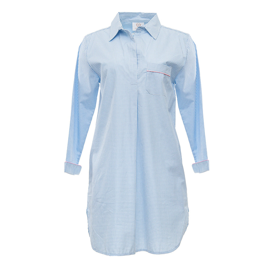 CLASSIC GINGHAM COTTON NIGHTSHIRT - Lenora