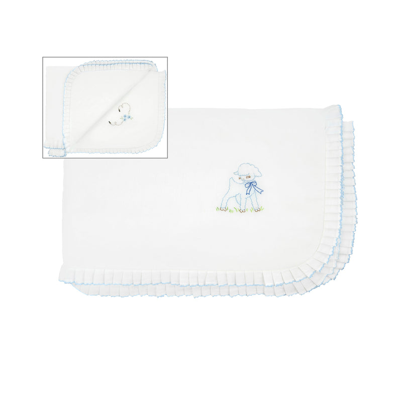 BABY LAMB & BEE COTTON STROLLER BLANKET - Lenora