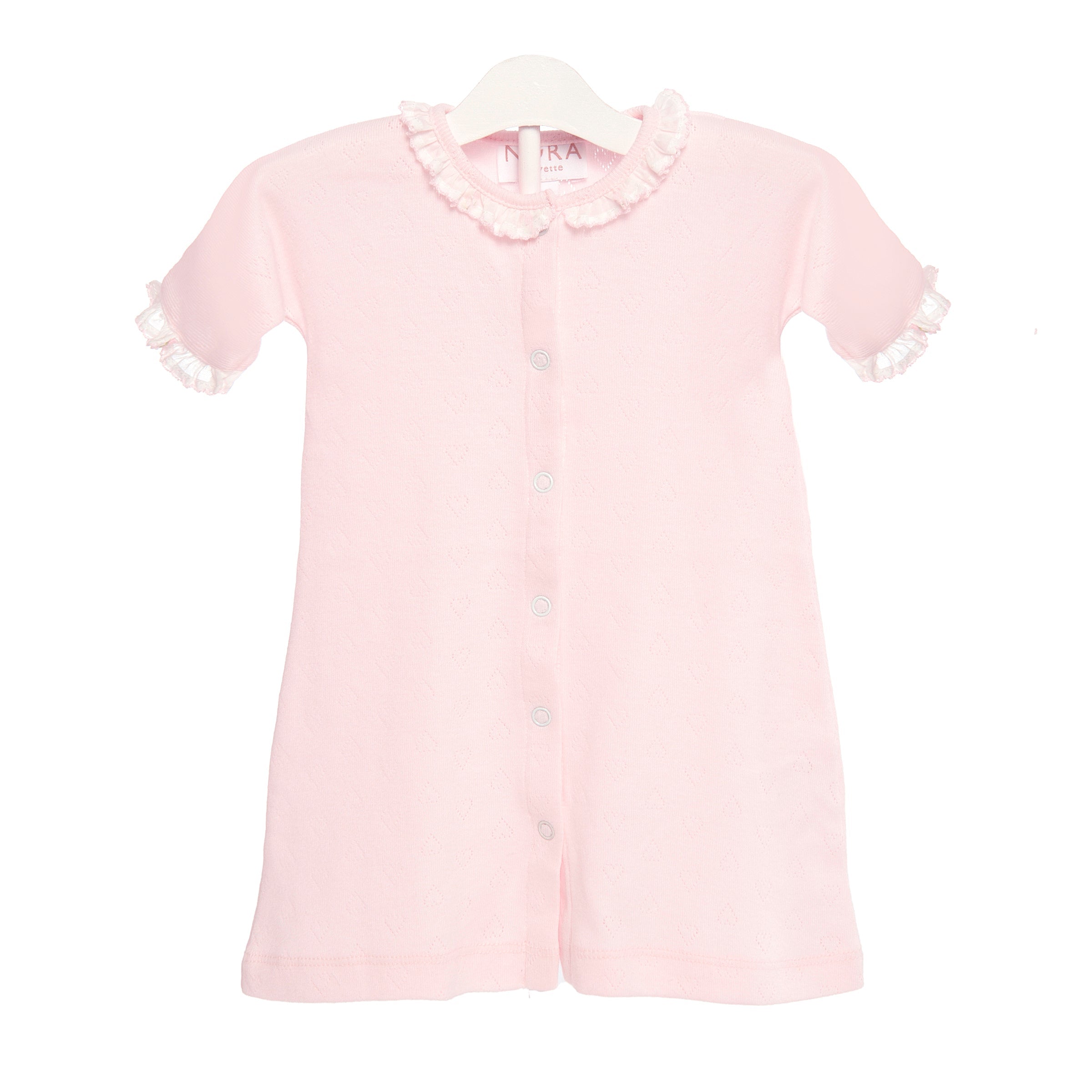 BABY POINTELLE HEART COTTON KNIT DAYGOWN - Lenora