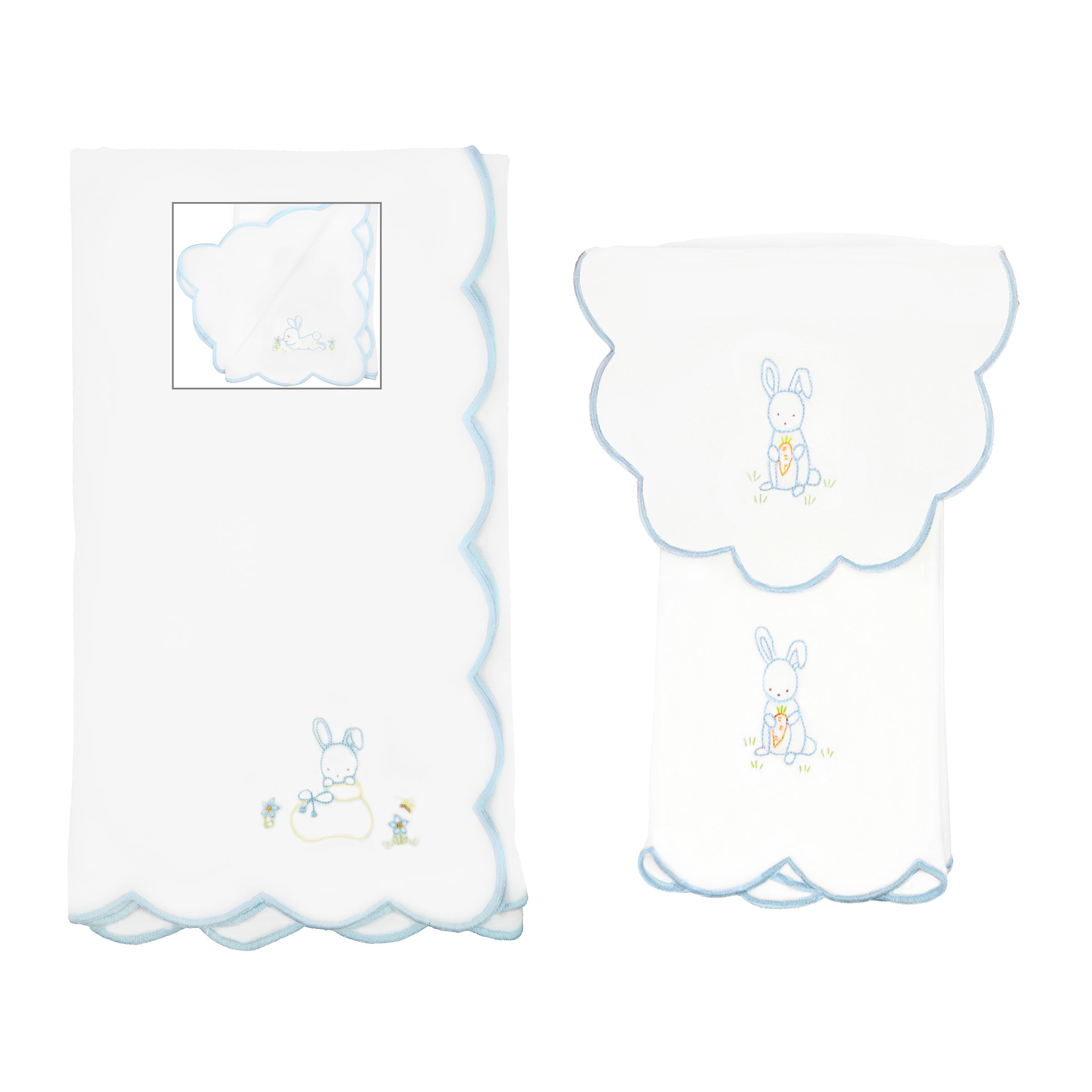 BABY SLEEPY BUNNY COTTON KNIT BLANKET - Lenora