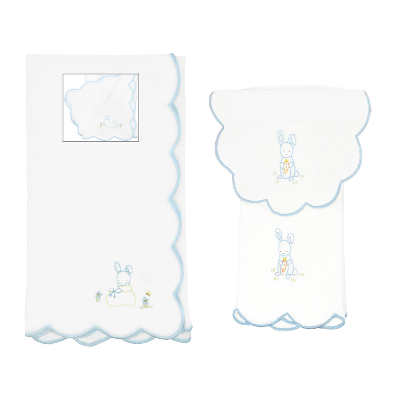 BABY SLEEPY BUNNY COTTON KNIT BLANKET - Lenora