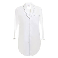 VANDY SCALLOPED TAPE TRIM COTTON NIGHTSHIRT - Lenora
