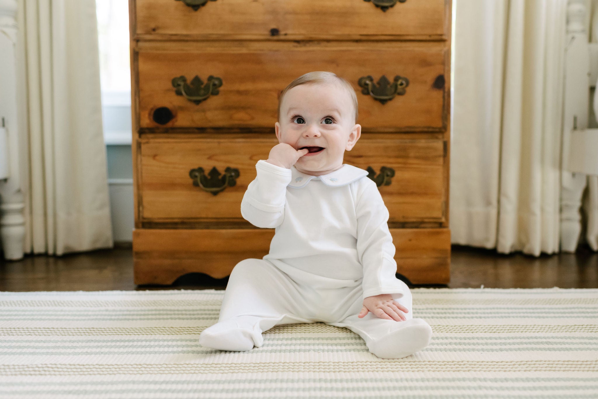 BABY LITTLE BO PEEP COTTON KNIT FOOTIE - Lenora